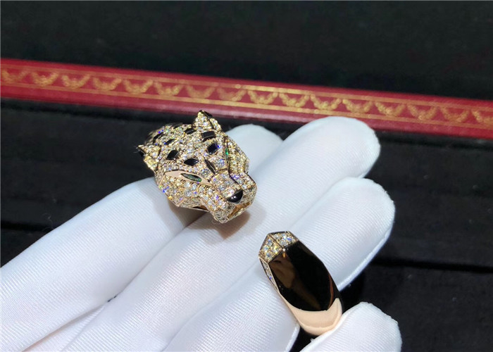 CRH6013017 - Panthère de Cartier bracelet - Rose gold, emeralds, obsidians,  diamonds - Cartier
